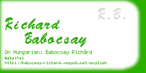 richard babocsay business card